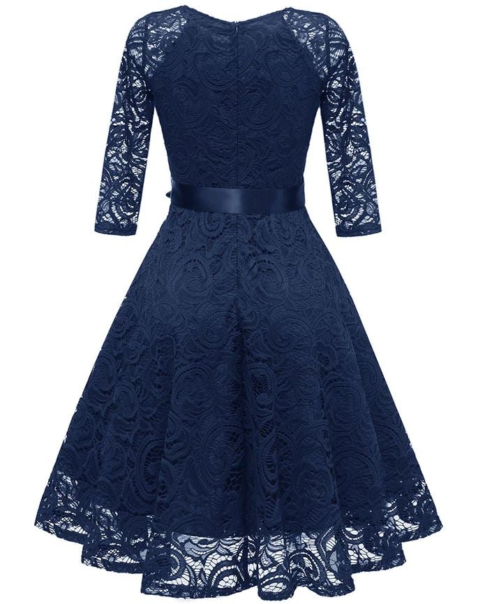 Robe Vintage Broderie Bleue