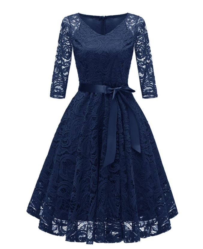 Robe Vintage Broderie Bleue