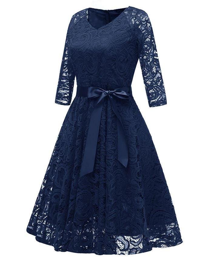 Robe Vintage Broderie Bleue