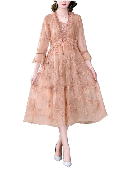 Robe Vintage Broderie Florale