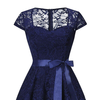 Robe Vintage Broderie Marine