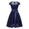Robe Vintage Broderie Marine