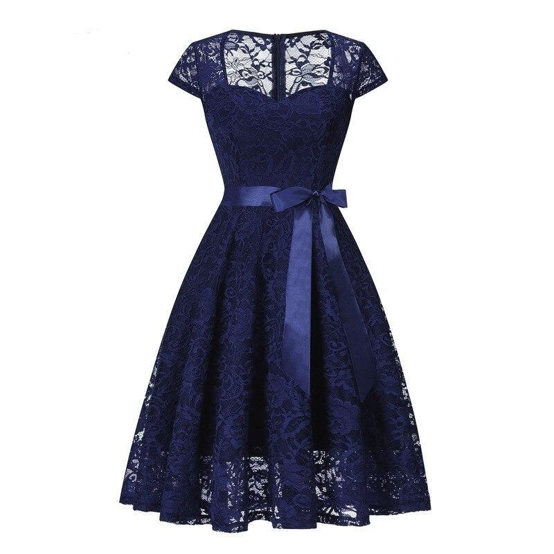 Robe Vintage Broderie Marine