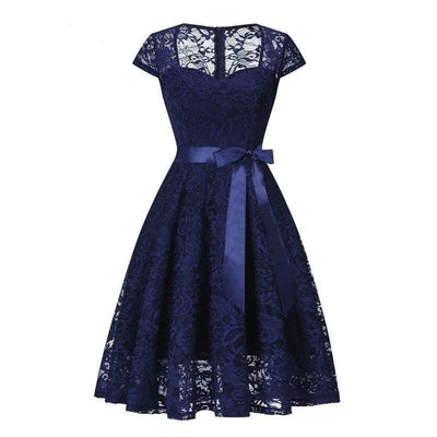 Robe Vintage Broderie Marine