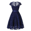 Robe Vintage Broderie Marine