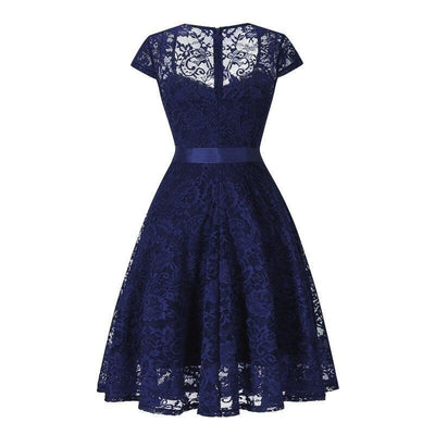 Robe Vintage Broderie Marine