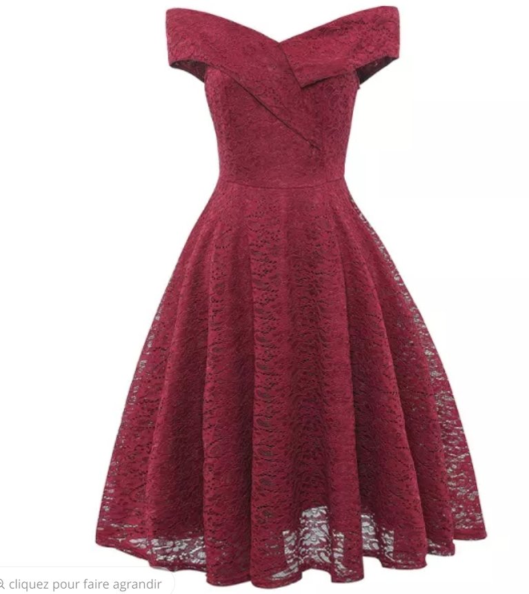 Robe Vintage Broderie Rouge
