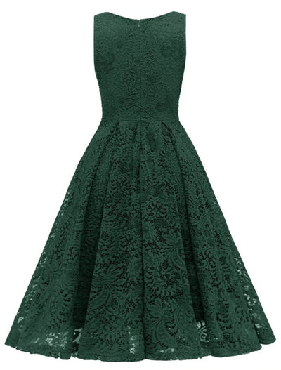 Robe Vintage Broderie Vert