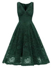 Robe Vintage Broderie Vert