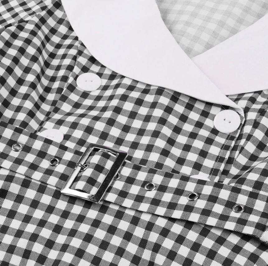 Robe Vintage Carreaux Noir