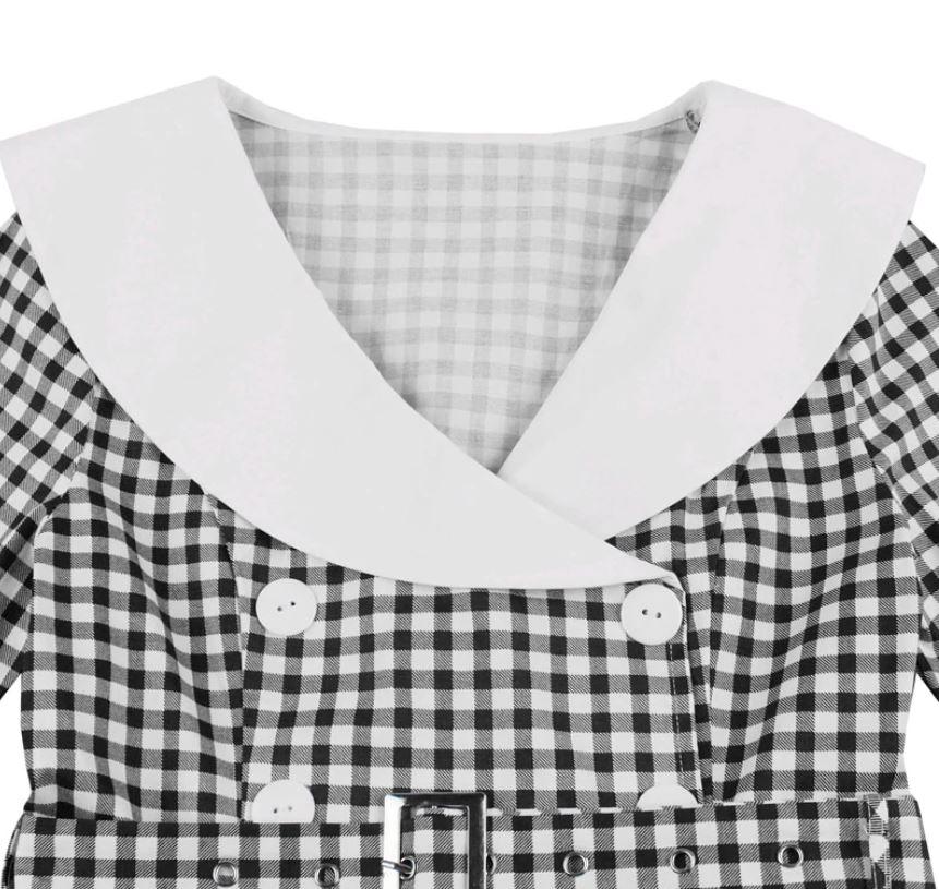 Robe Vintage Carreaux Noir