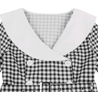 Robe Vintage Carreaux Noir
