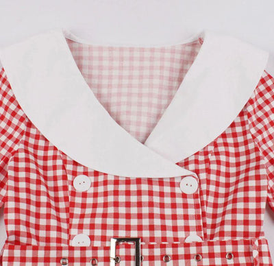 Robe Vintage Carreaux Rouge