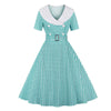 Robe Vintage Carreaux Turquoise
