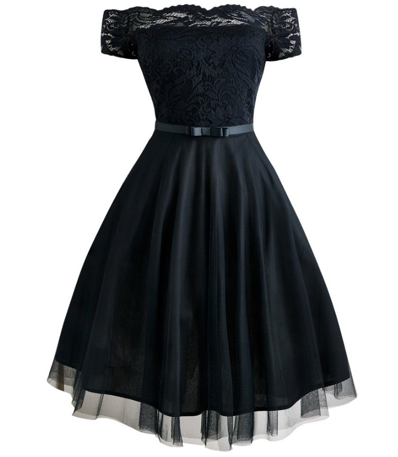 Robe Vintage Ceremonie Noir