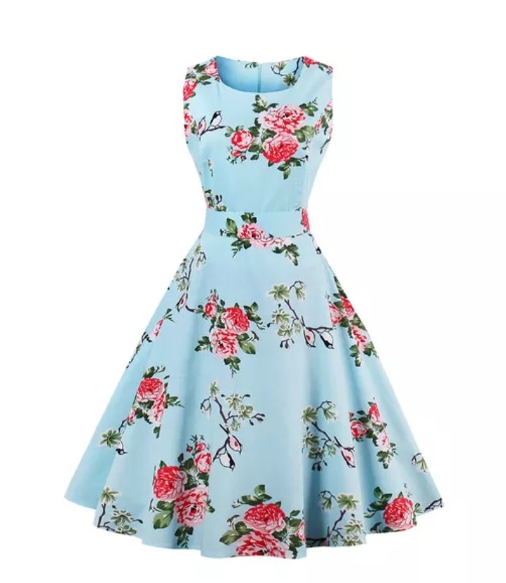 Robe Vintage Chic Rétro Belle Roses