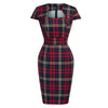 Robe Vintage Col Carré Carreaux