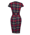 Robe Vintage Col Carré Carreaux
