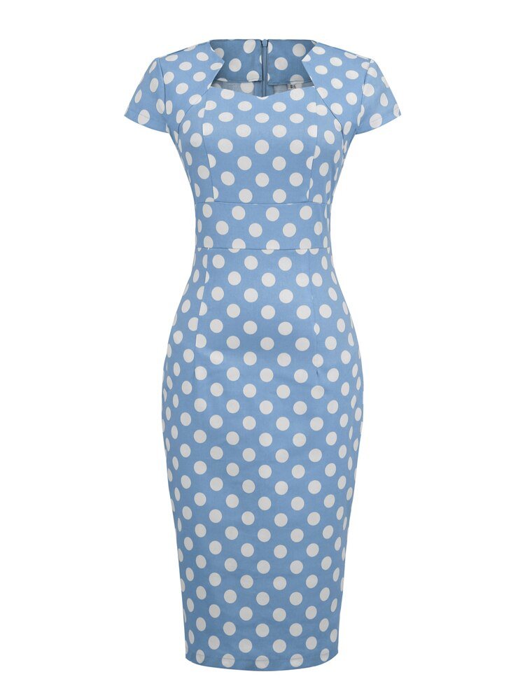 Robe Vintage Col Carré Pois