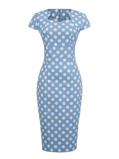 Robe Vintage Col Carré Pois