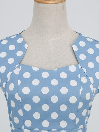 Robe Vintage Col Carré Pois