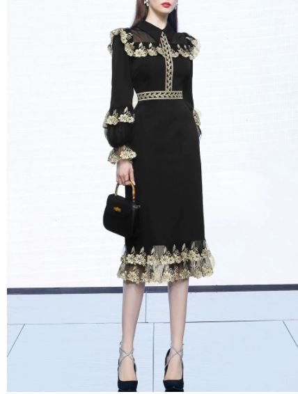 Robe Vintage Col Claudine Noire