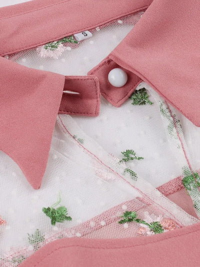 Robe Vintage Col Claudine Rose