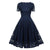 Robe Vintage Col en V Dentelle Marine