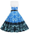 Robe Vintage Col Rond Blanche Fleurs