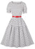 Robe Vintage Col Rond Blanche Pois