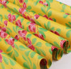 Robe Vintage Col Rond Jaune Fleurs
