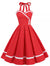 Robe Vintage Col Rond Rouge Pois