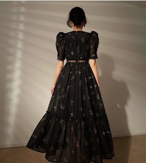 Robe Vintage Col V Noire