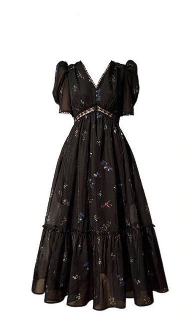 Robe Vintage Col V Noire