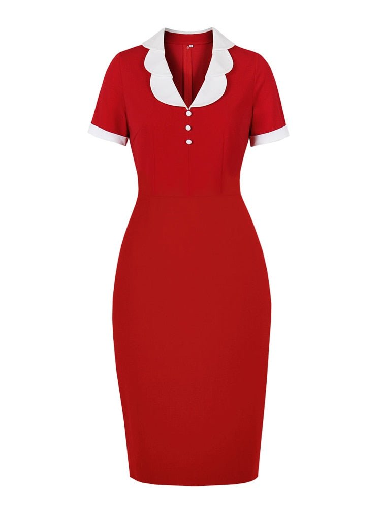 Robe Vintage Crayon Chic Rouge