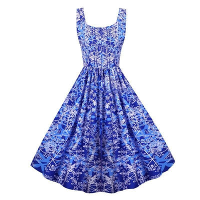 Robe Vintage de Noel Bleu