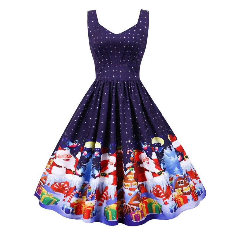 Robe Vintage de Noel Marine
