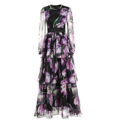 Robe Vintage de Qualité Violet
