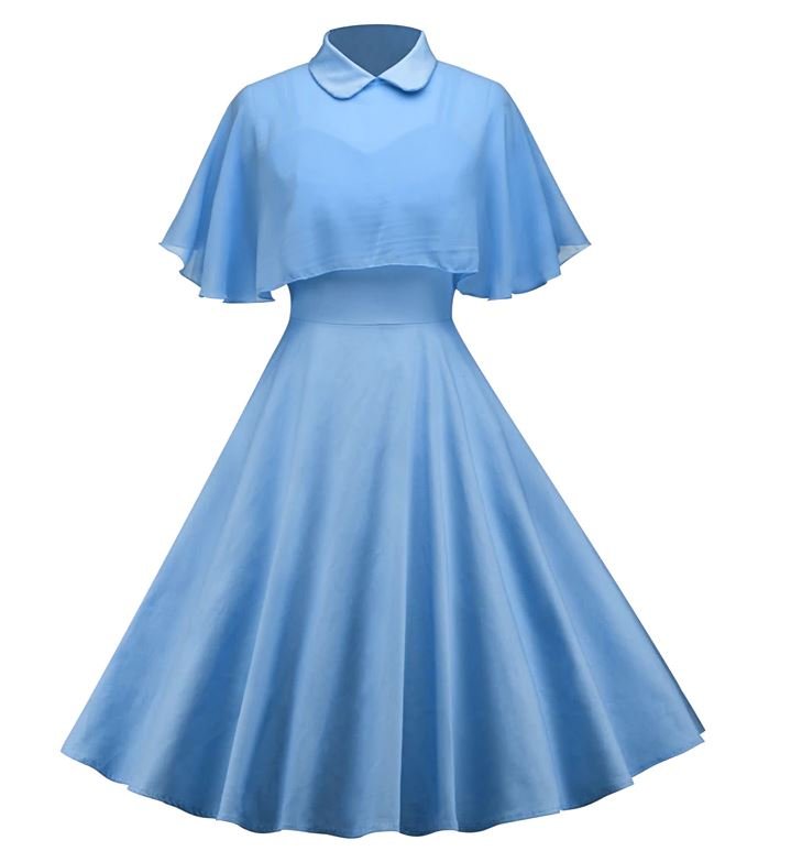 Robe Vintage de Soirée Bleu