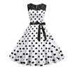 Robe Vintage Dentelle Blanche Pois