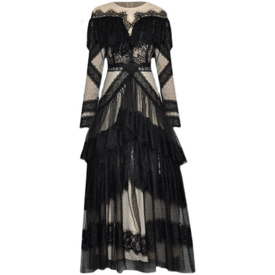 Robe Vintage Dentelle Manche Longue