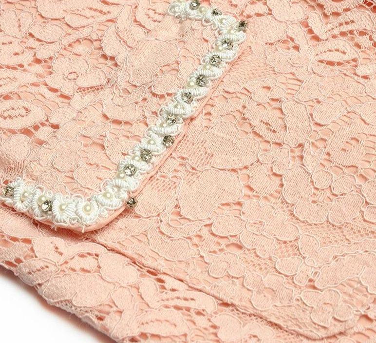 Robe Vintage Dentelle Rose