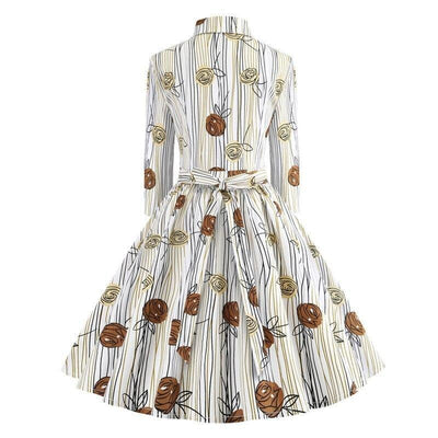 Robe Vintage Dessin Manches Longues