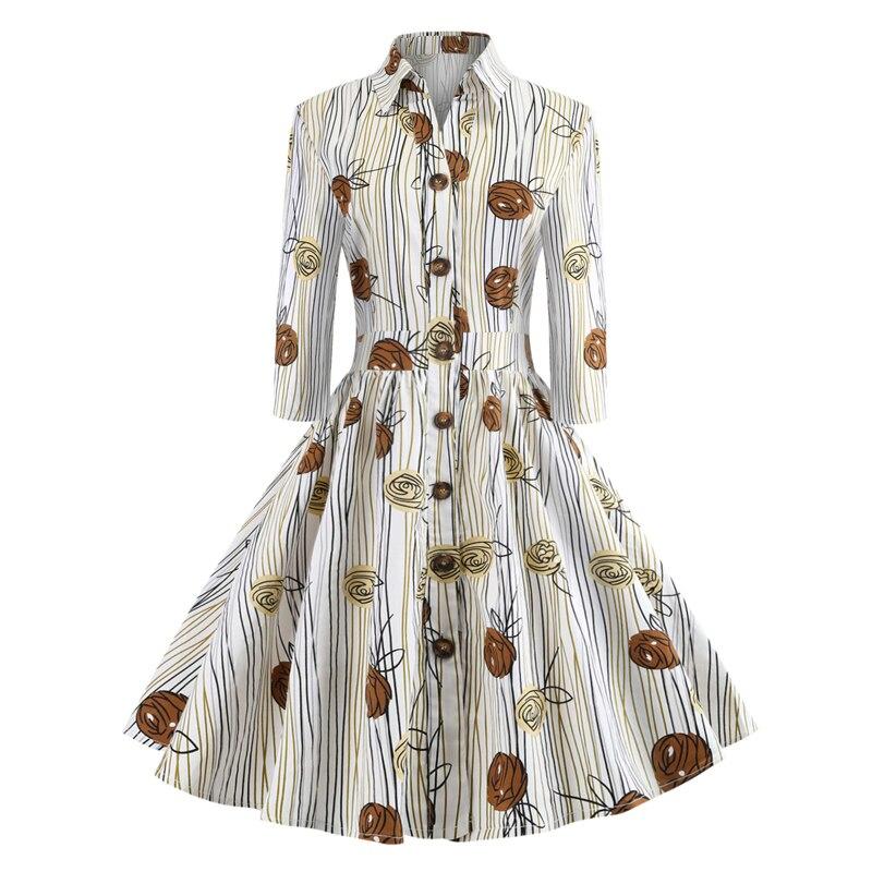 Robe Vintage Dessin Manches Longues