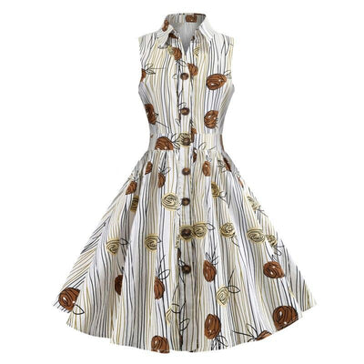 Robe Vintage Dessin Sans Manches