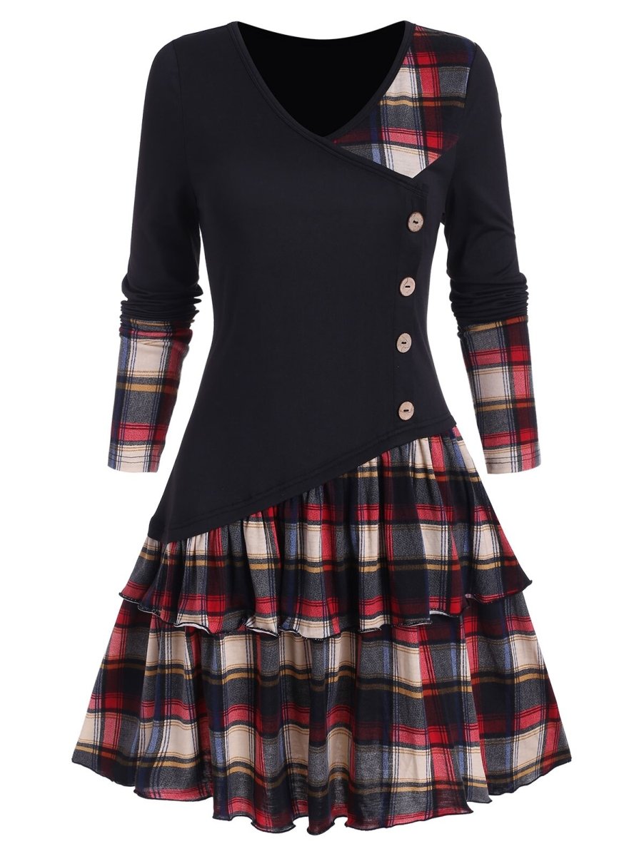 Robe Vintage Ecosse Noir