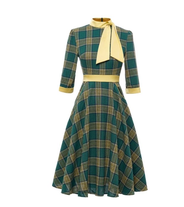Robe Vintage Elegance Verte