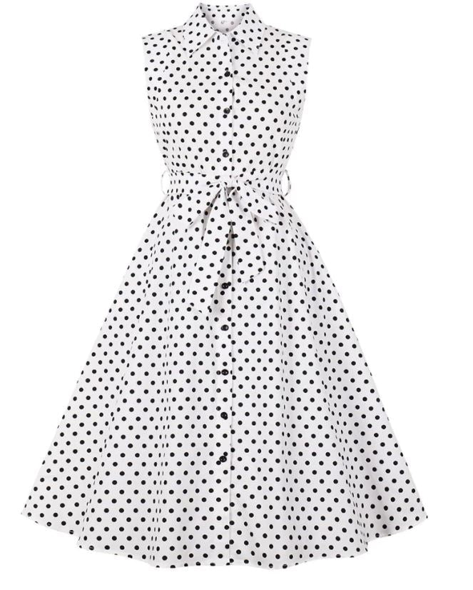 Robe Vintage Femme Noire et Blanche