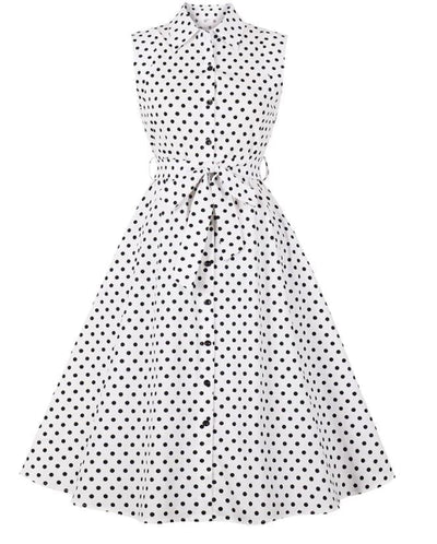Robe Vintage Femme Noire et Blanche