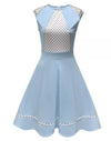 Robe Vintage Femme Bleu Pois